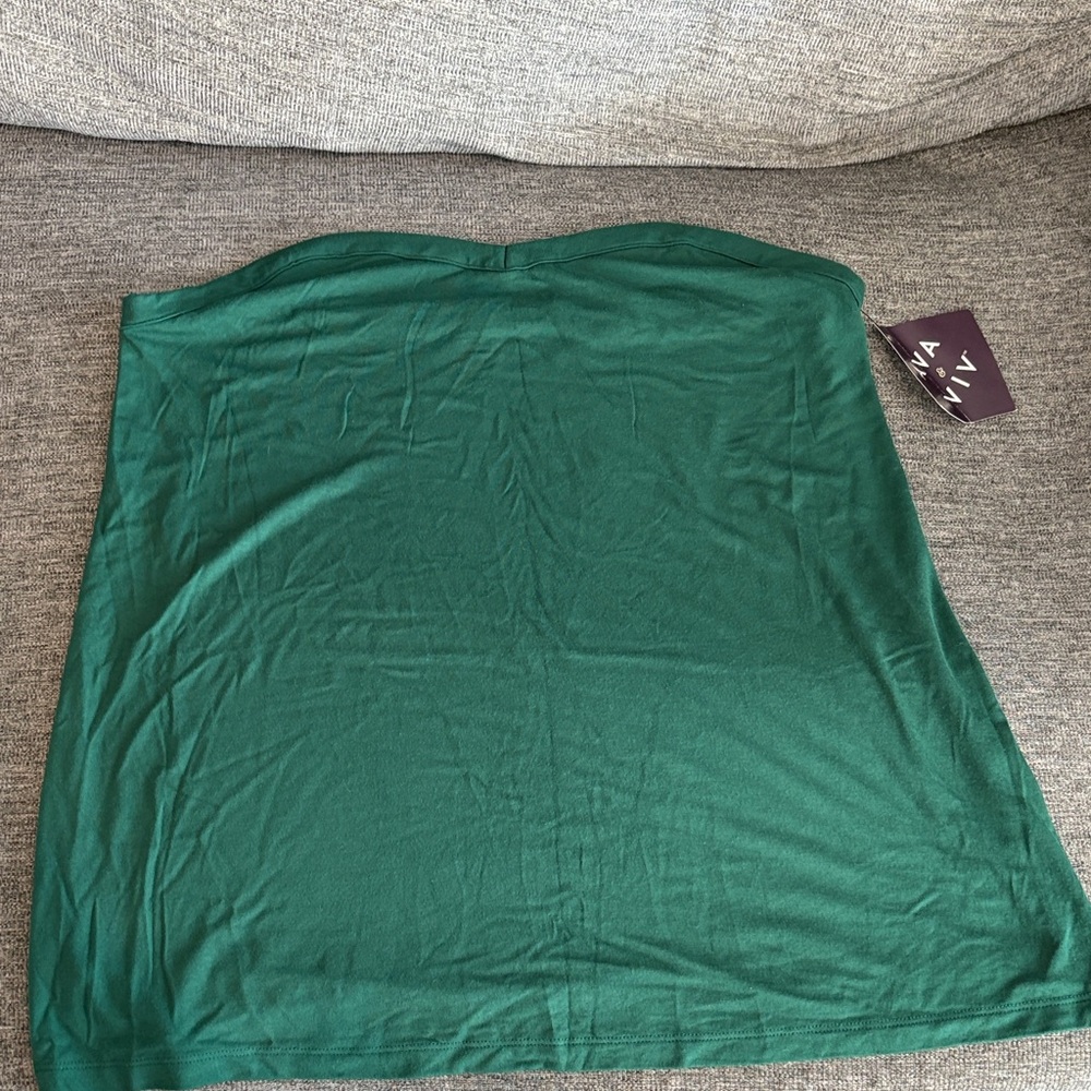 Ava & Viv Forest Green Strapless top